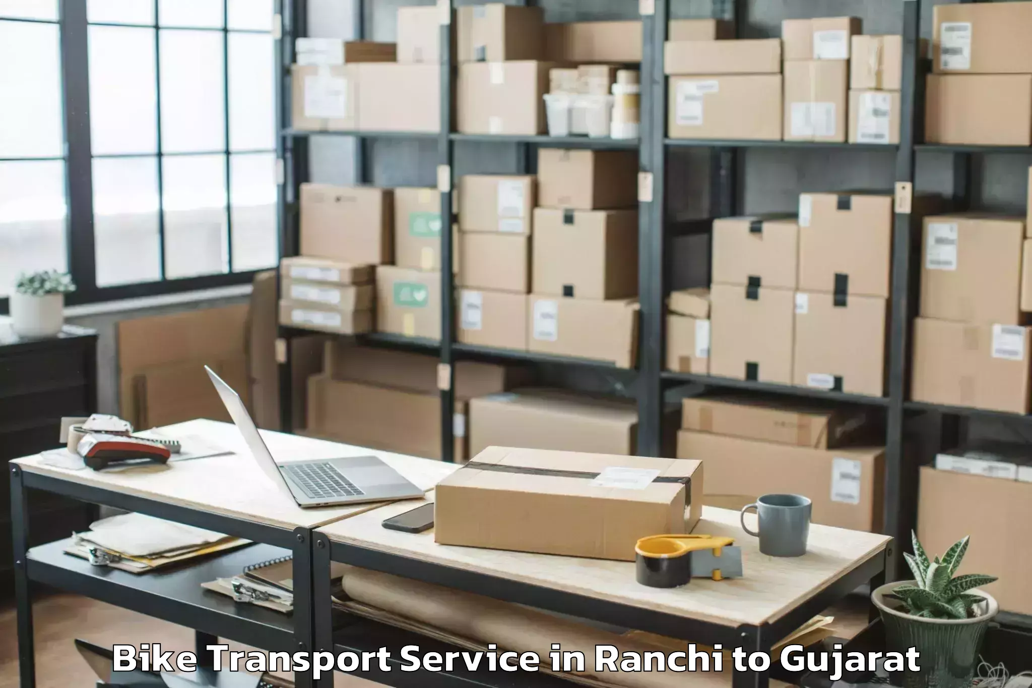 Reliable Ranchi to Mehsana Bike Transport